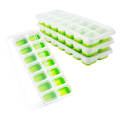 Flexible Silicone Ice Cube Tray with Spill-Resistant Removable Lid